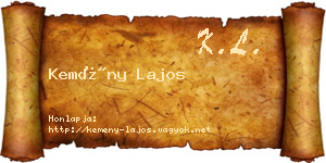 Kemény Lajos névjegykártya